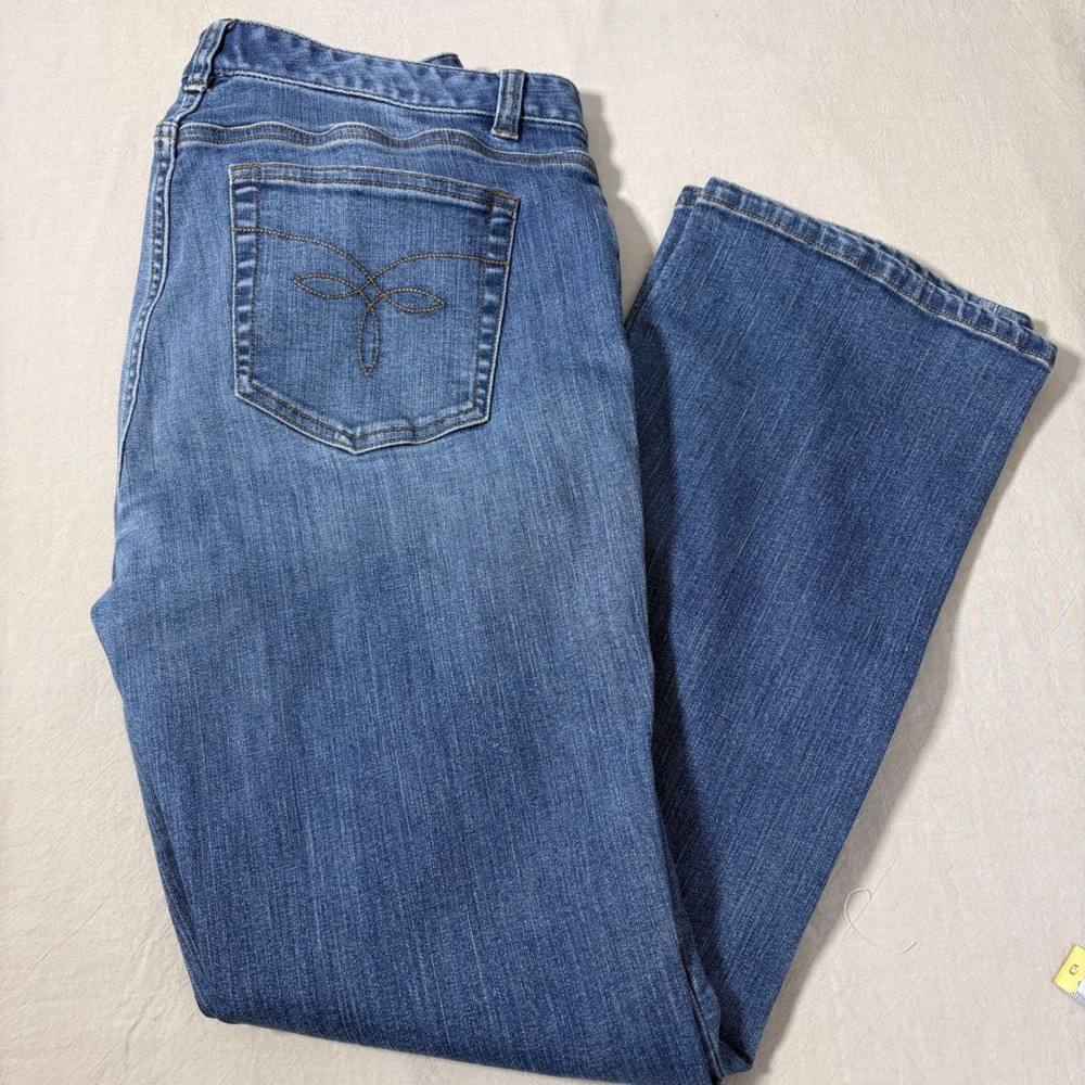 Chaps Denim Womens Size 10 Medium Wash Straight‎ Leg Stretch Blue Jeans